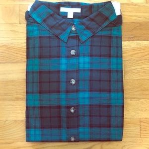 New Woman Within Classic Flannel Shirt 1X 22/24